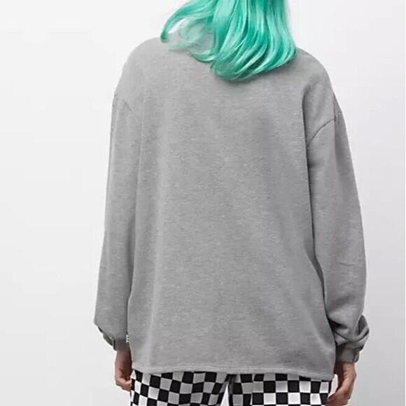 Vans Percy Mock Neck Sweater Heathered Gray Streetwear Casual Oversized XS NWT - Picture 2 of 10